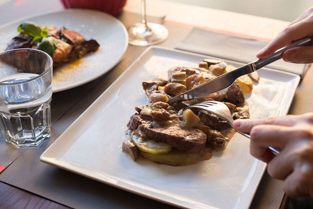 Millefoglie di Manzo con patate e porcini